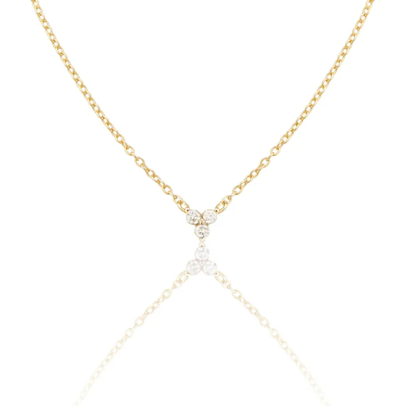 Solid Gold Floating Diamond Cluster Necklace sold by Lily & Roo