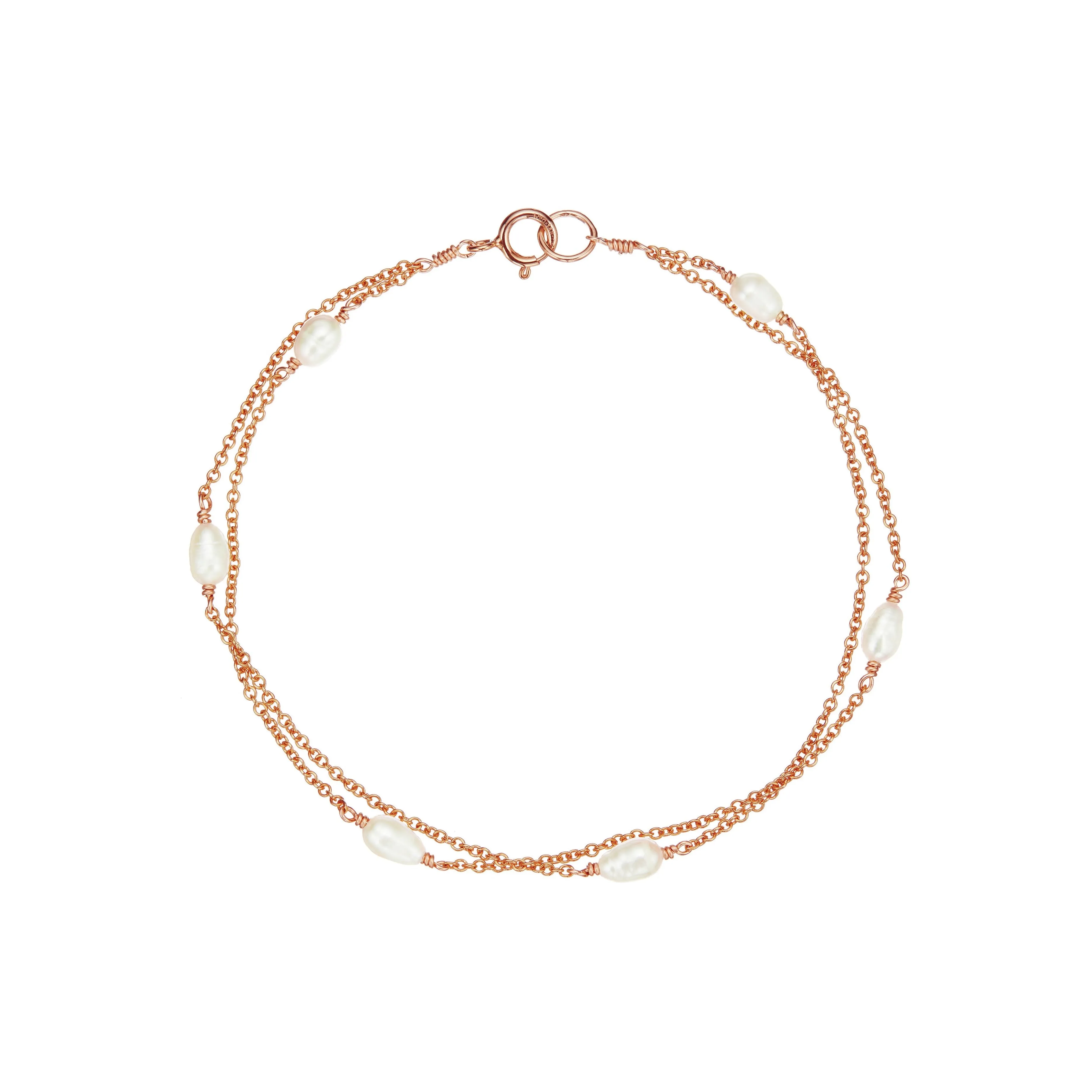 Rose Gold Layered Seed Pearl Bracelet sold by Lily & Roo