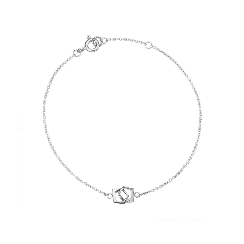 Solid White Gold Love Link Bracelet sold by Lily & Roo