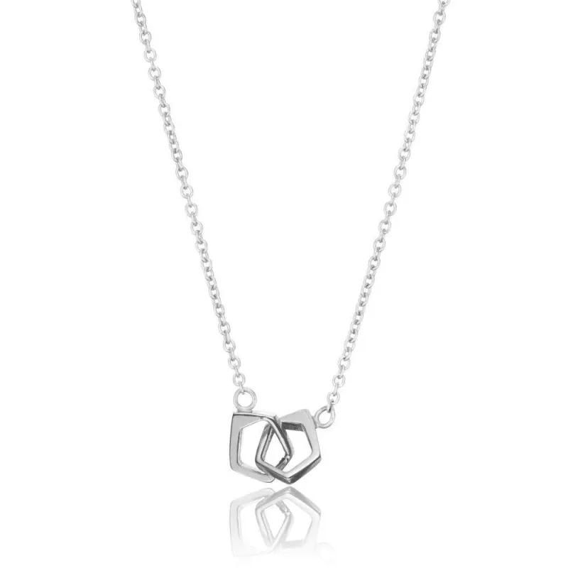 Solid White Gold Love Link Necklace sold by Lily & Roo
