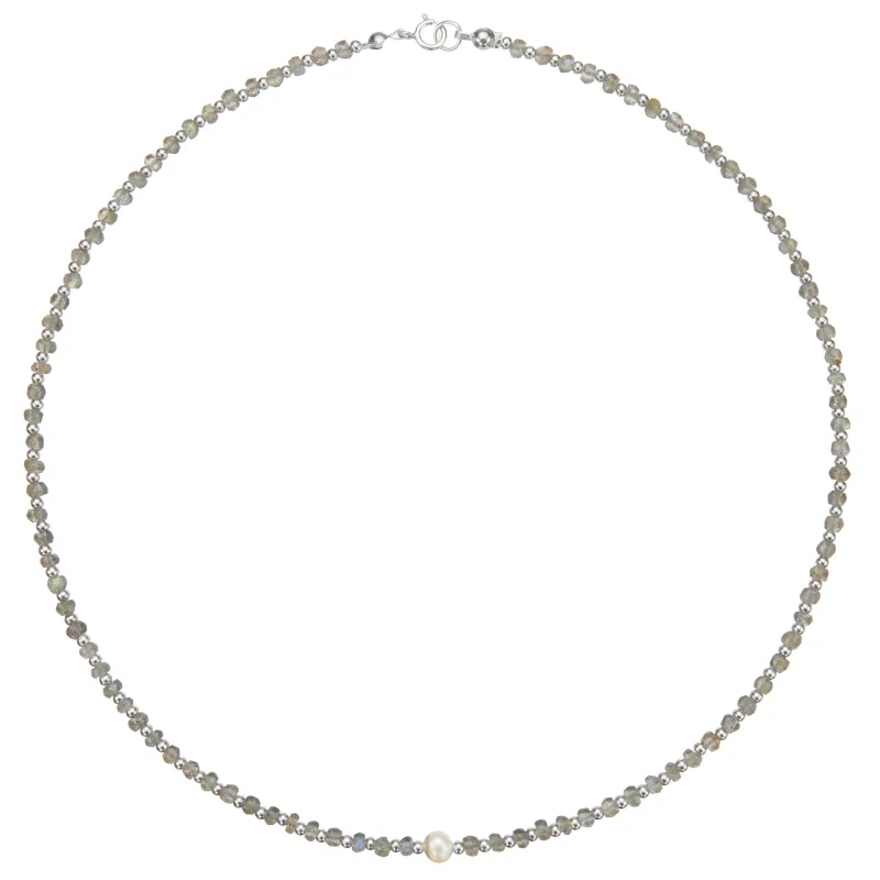 Silver Labradorite Gemstone Choker sold by Lily & Roo