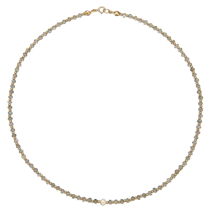 Gold Labradorite Gemstone Choker sold by Lily & Roo