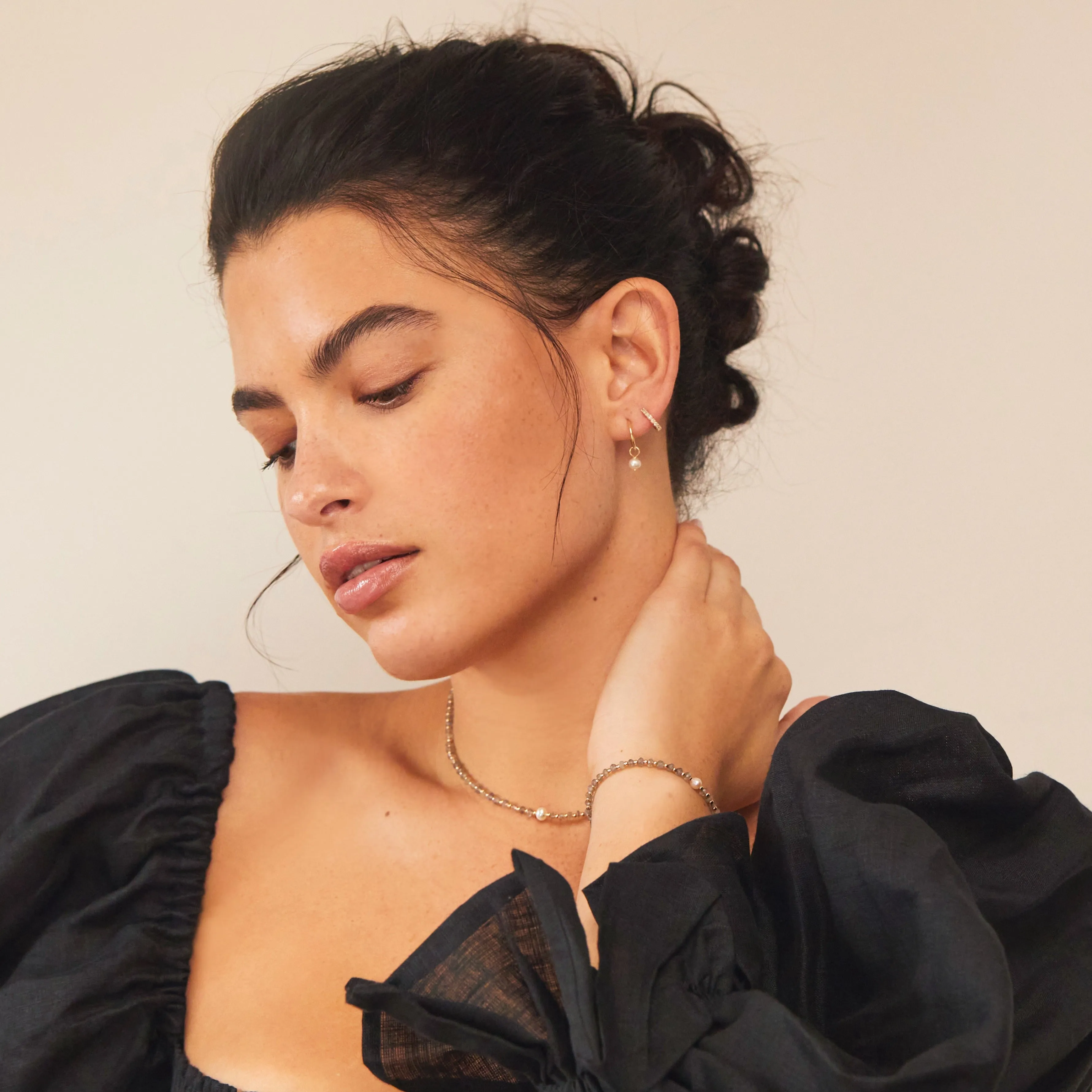 Gold Labradorite Gemstone Bracelet sold by Lily & Roo product image thumbnail 3