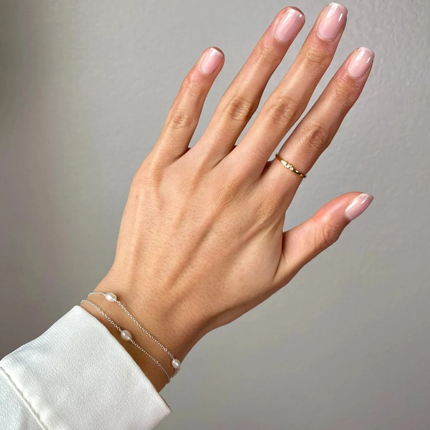 Silver Layered Seed Pearl Bracelet sold by Lily & Roo product image thumbnail 3