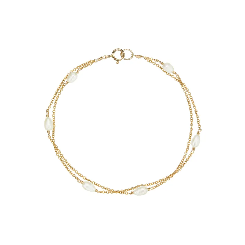 Gold Layered Seed Pearl Bracelet sold by Lily & Roo