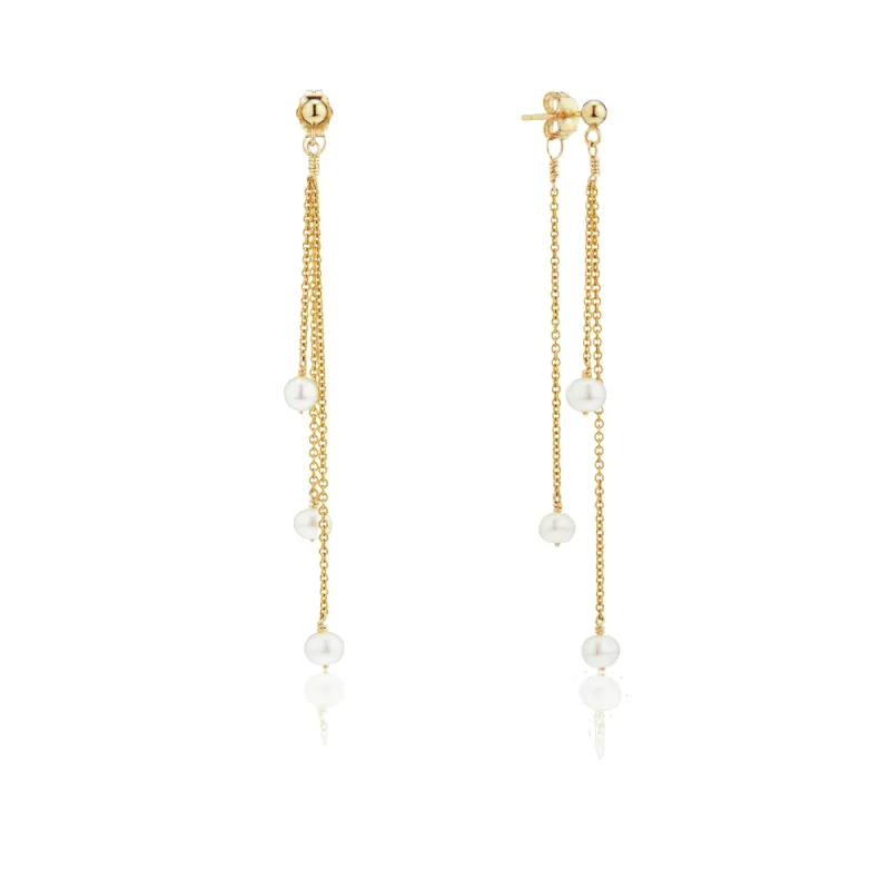 Gold Layered Pearl Drop Earrings sold by Lily & Roo