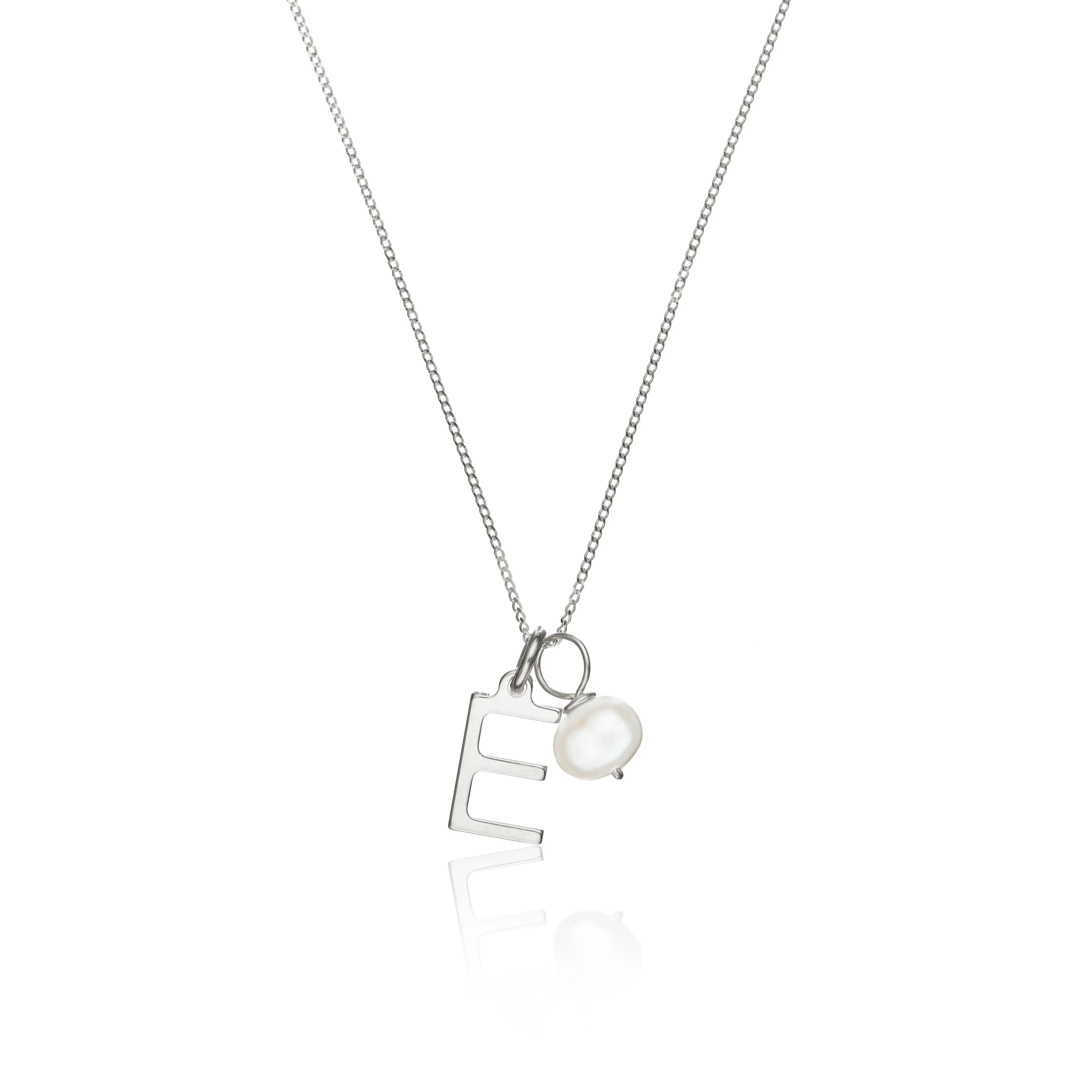 Silver Initial and Pearl Drop Necklace sold by Lily & Roo