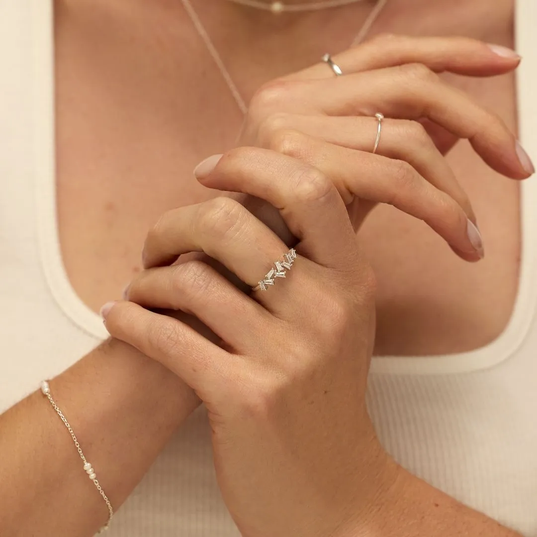 Solid White Gold Mini Pearl Bracelet sold by Lily & Roo product image thumbnail 5