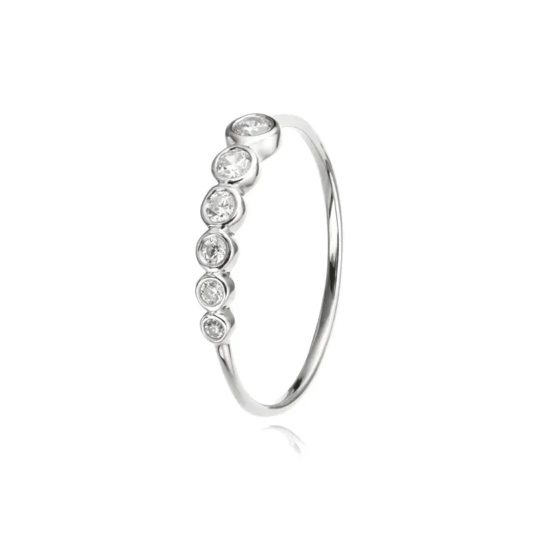 Silver Graduated Diamond Style Stacking Ring made by Lily & Roo