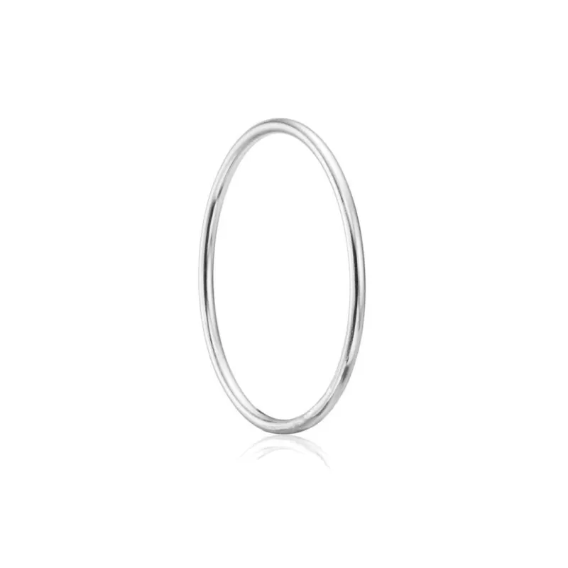 Silver Thin Plain Stacking Ring sold by Lily & Roo