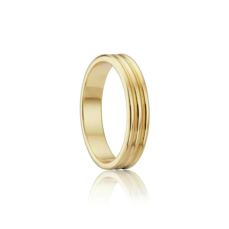 Gold Thick Triple Band Ring sold by Lily & Roo