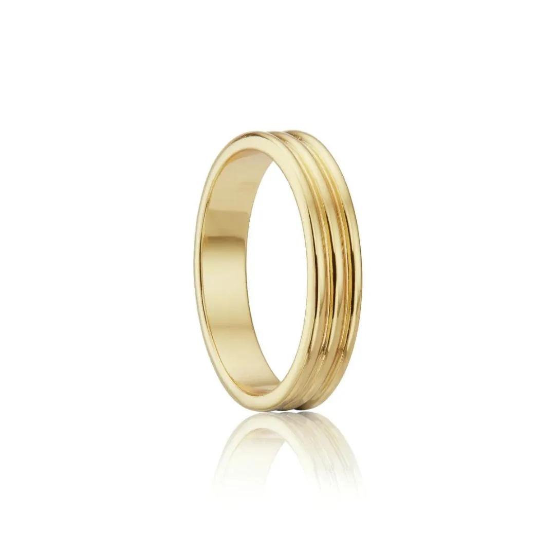 Gold Thick Triple Band Ring sold by Lily & Roo