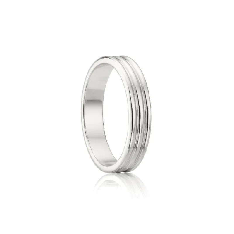 Silver Thick Triple Band Ring sold by Lily & Roo