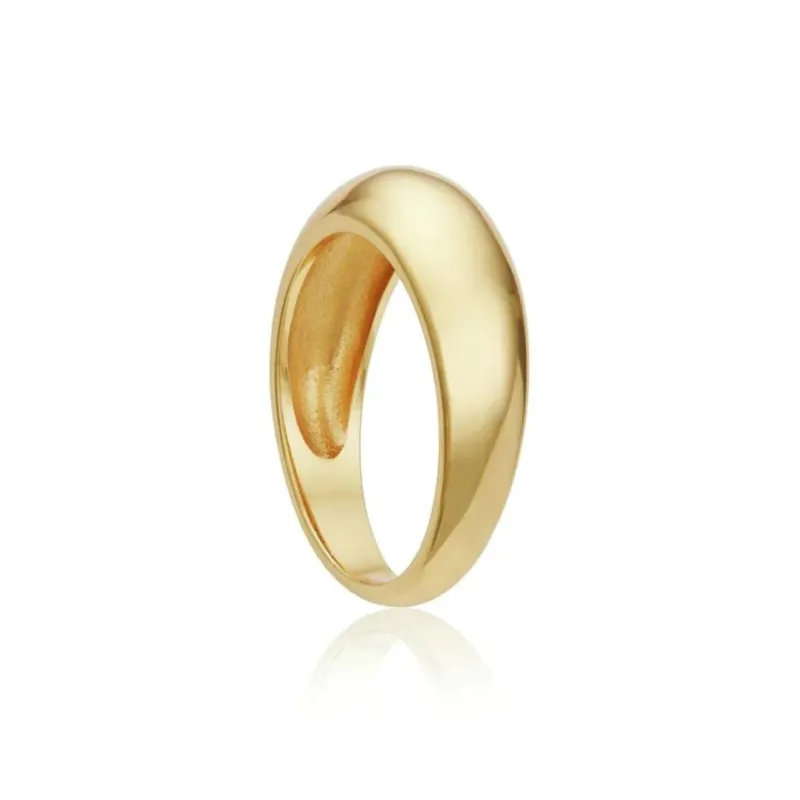 Gold Plain Dome Ring sold by Lily & Roo
