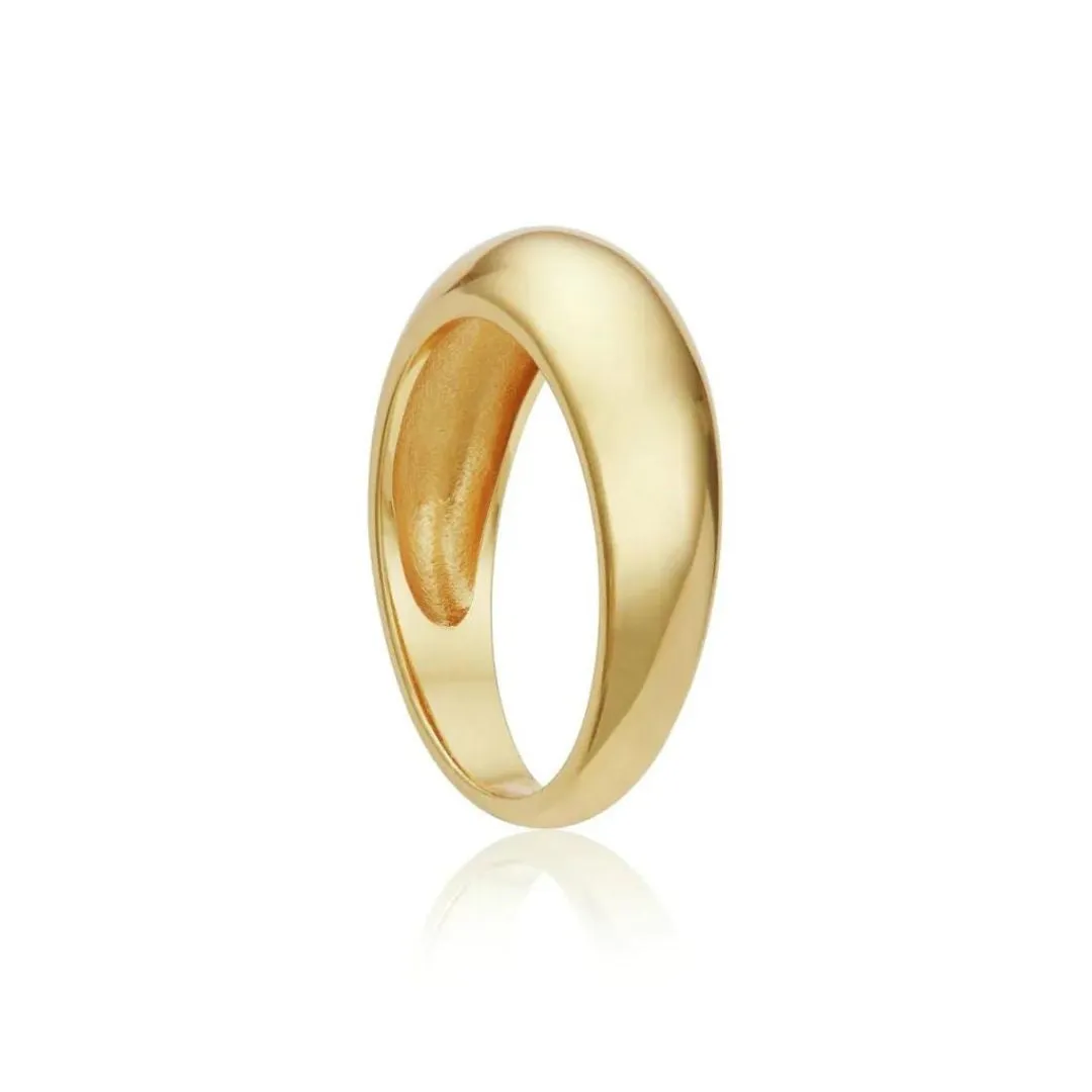 Gold Plain Dome Ring sold by Lily & Roo