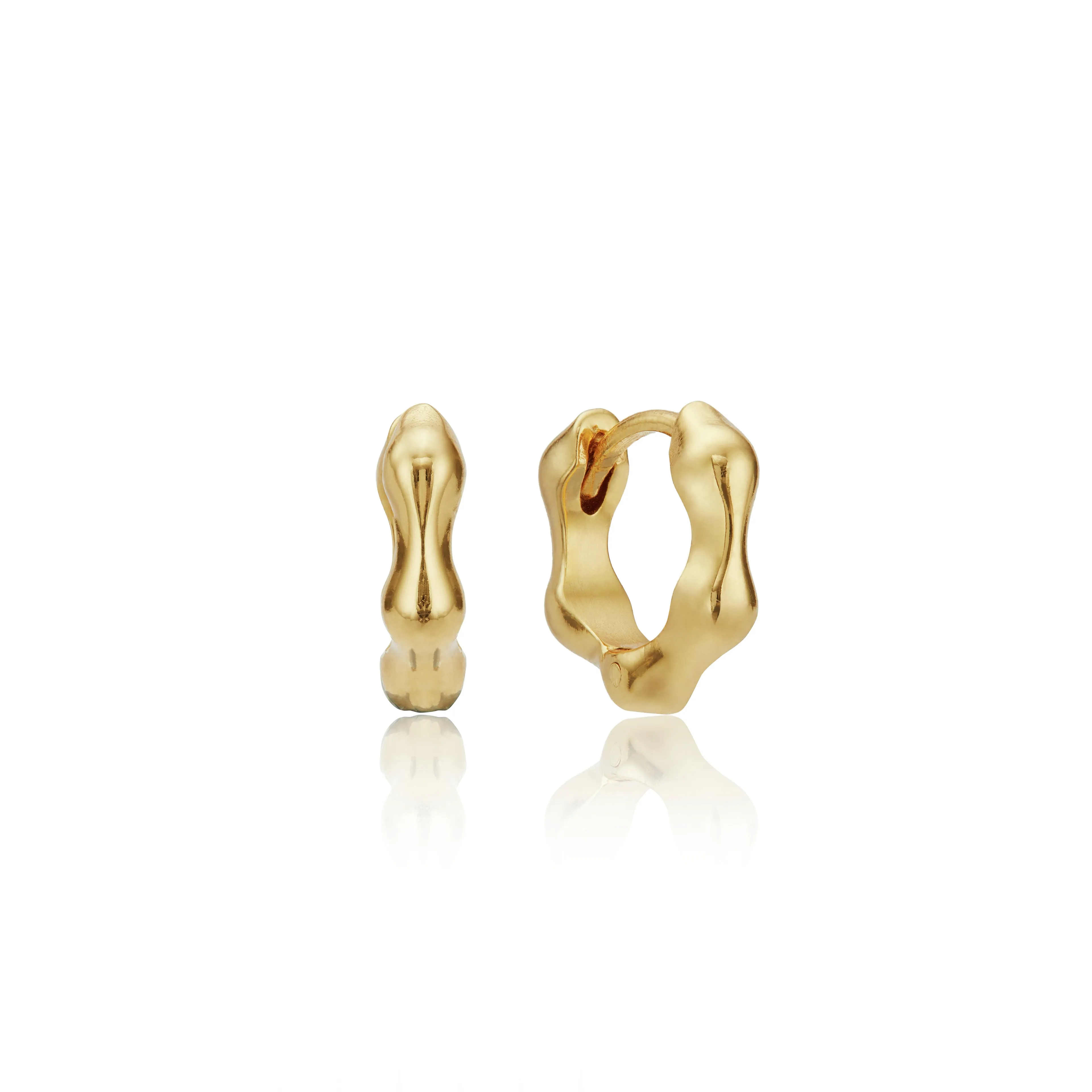 Gold Molten Huggie Hoop Earrings sold by Lily & Roo