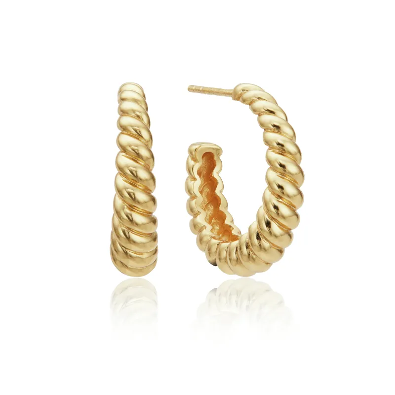 Gold Large Twisted Rope Hoop Earrings sold by Lily & Roo