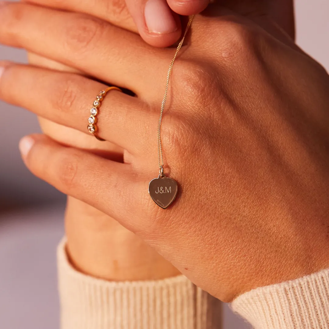 Solid Gold Small Heart St Christopher Necklace sold by Lily & Roo product image thumbnail 3