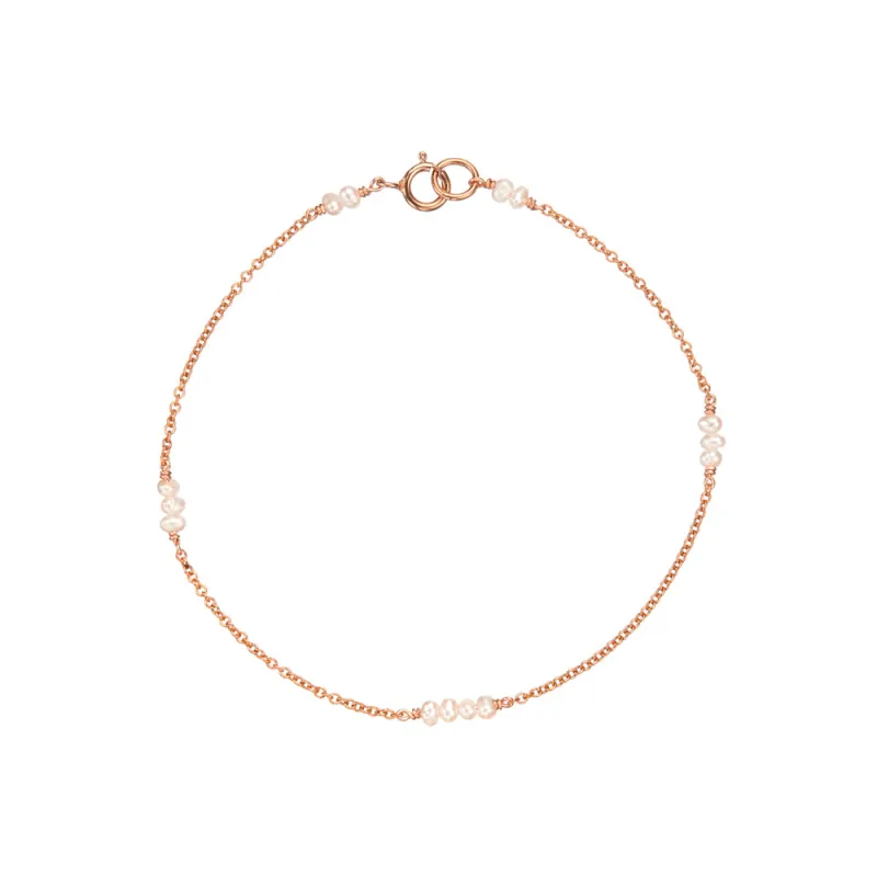 Rose Gold Mini Pearl Bracelet sold by Lily & Roo