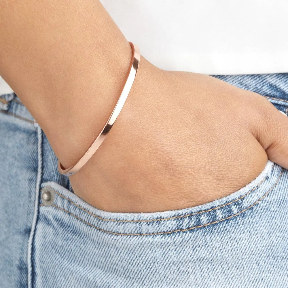 Rose Gold Thin Engraved Bangle sold by Lily & Roo product image thumbnail 2