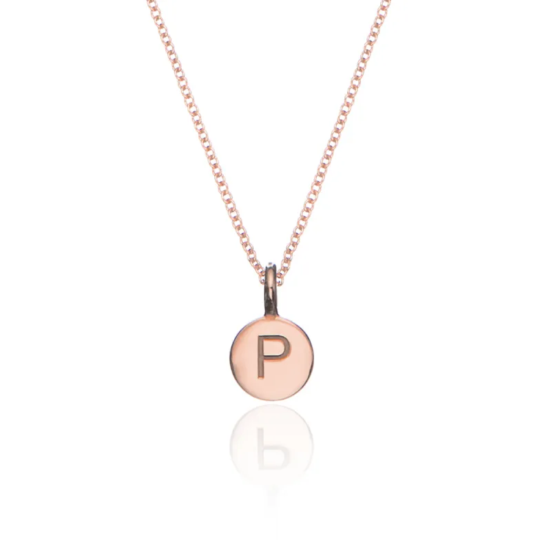 Rose Gold Small Personalised Disc Necklace sold by Lily & Roo