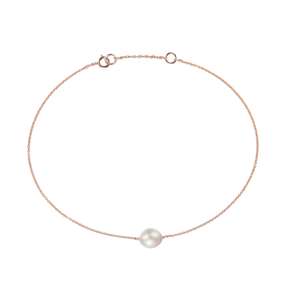 Rose Gold Small Pearl Anklet sold by Lily & Roo