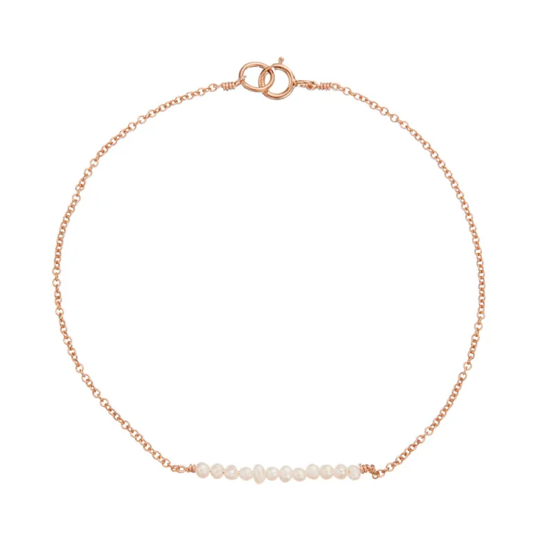 Rose Gold Small Pearl Cluster Bracelet sold by Lily & Roo