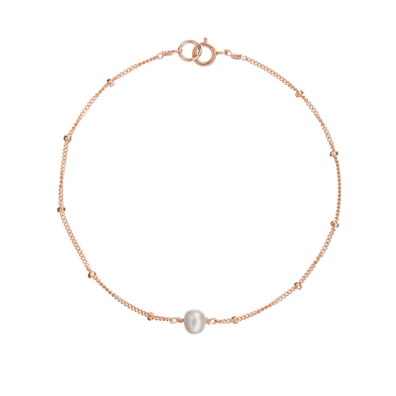 Rose Gold Satellite Pearl Bracelet sold by Lily & Roo