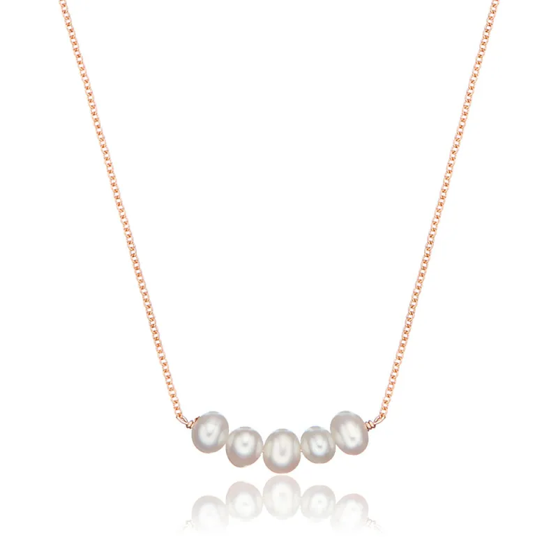 Rose Gold Pearl Cluster Necklace sold by Lily & Roo