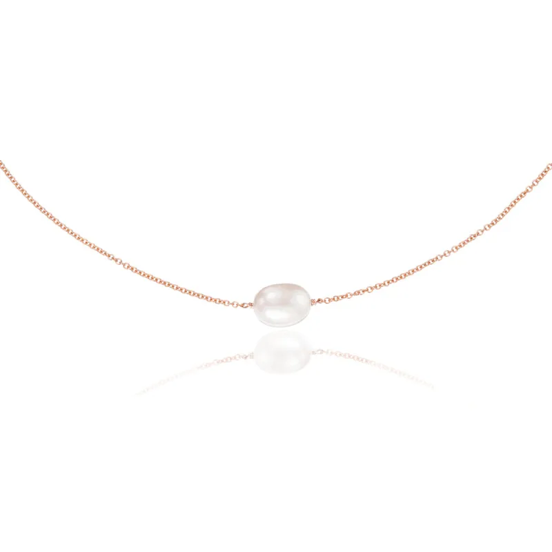 Rose Gold Large Single Pearl Choker sold by Lily & Roo