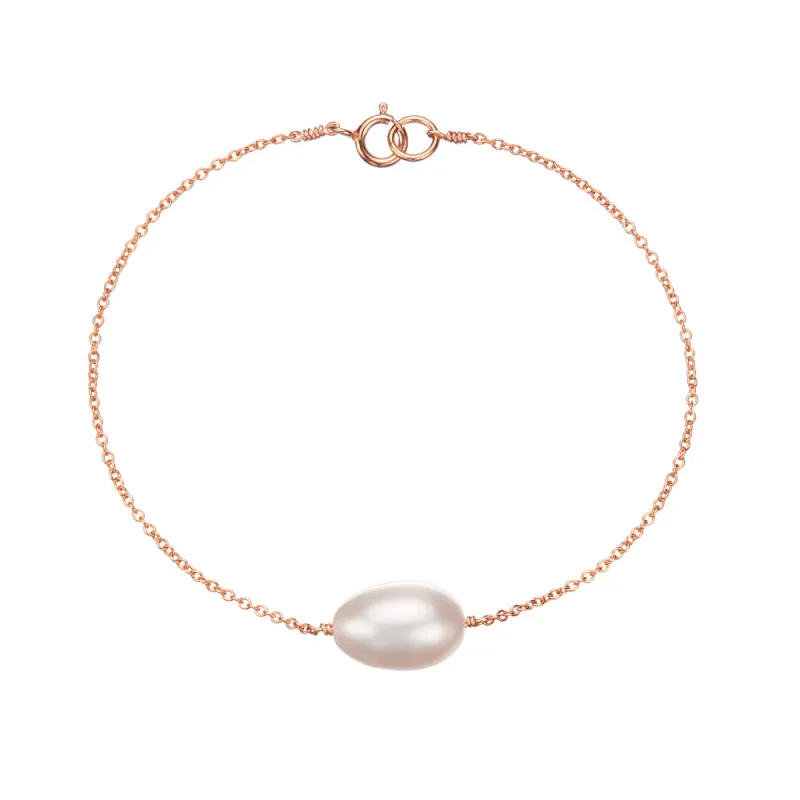Rose Gold Large Pearl Bracelet sold by Lily & Roo