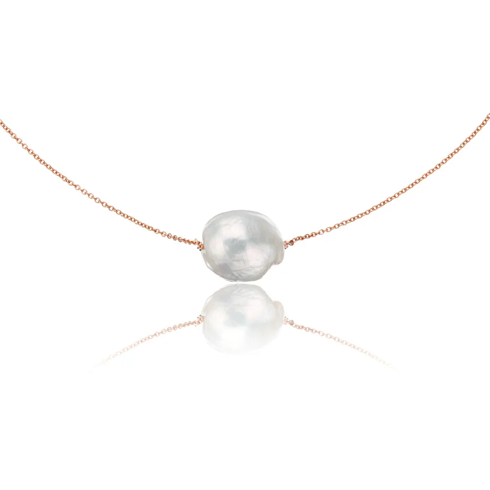 Rose Gold Large Baroque Pearl Choker sold by Lily & Roo