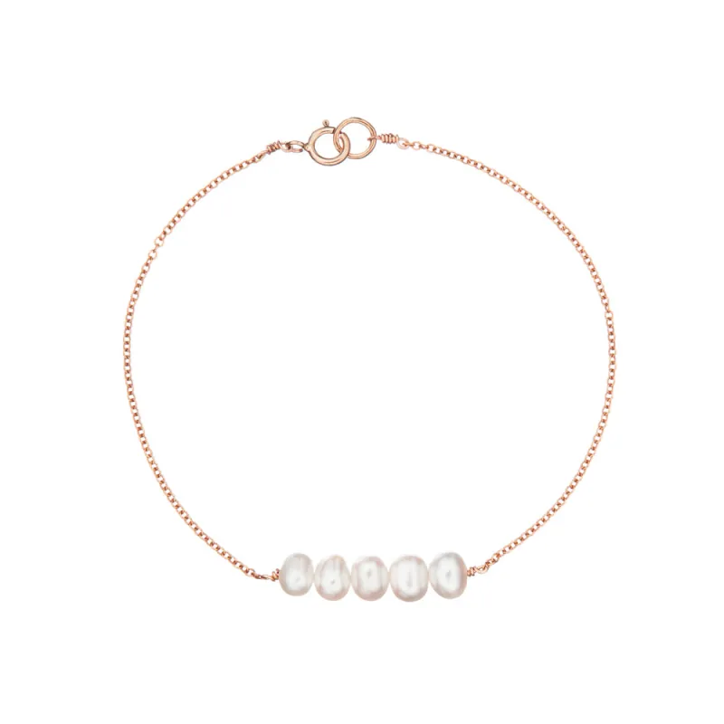 Rose Gold Pearl Cluster Bracelet sold by Lily & Roo
