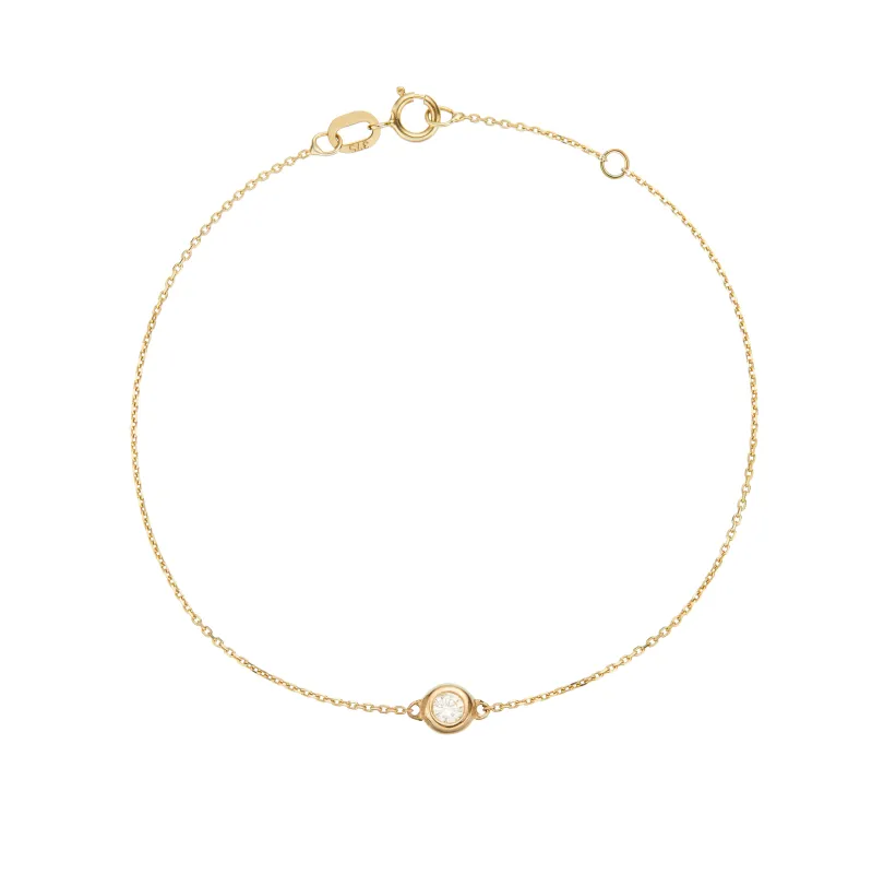 Solid Gold Floating Diamond Bracelet sold by Lily & Roo