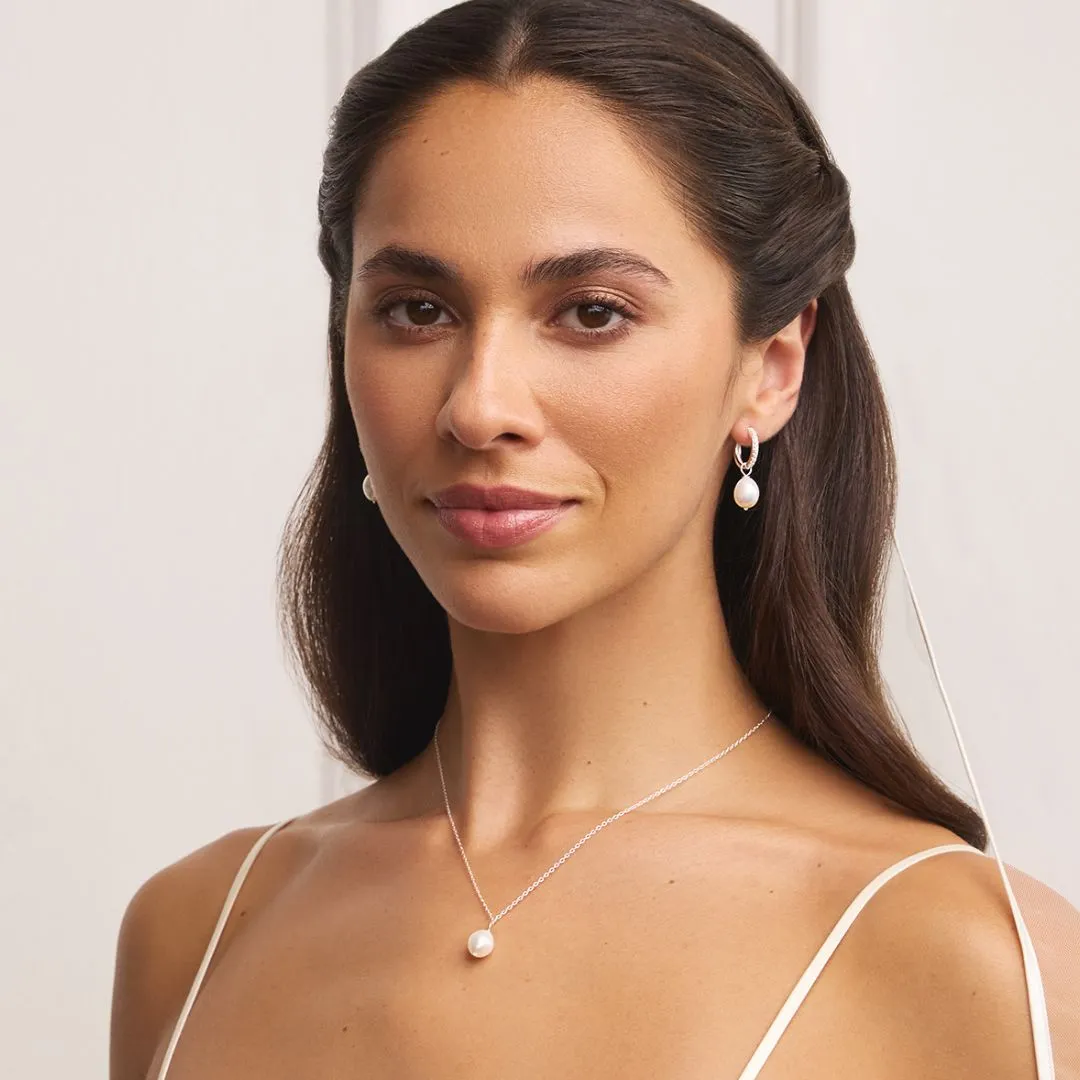 Silver Diamond Style Large Hoop Earrings sold by Lily & Roo product image thumbnail 5