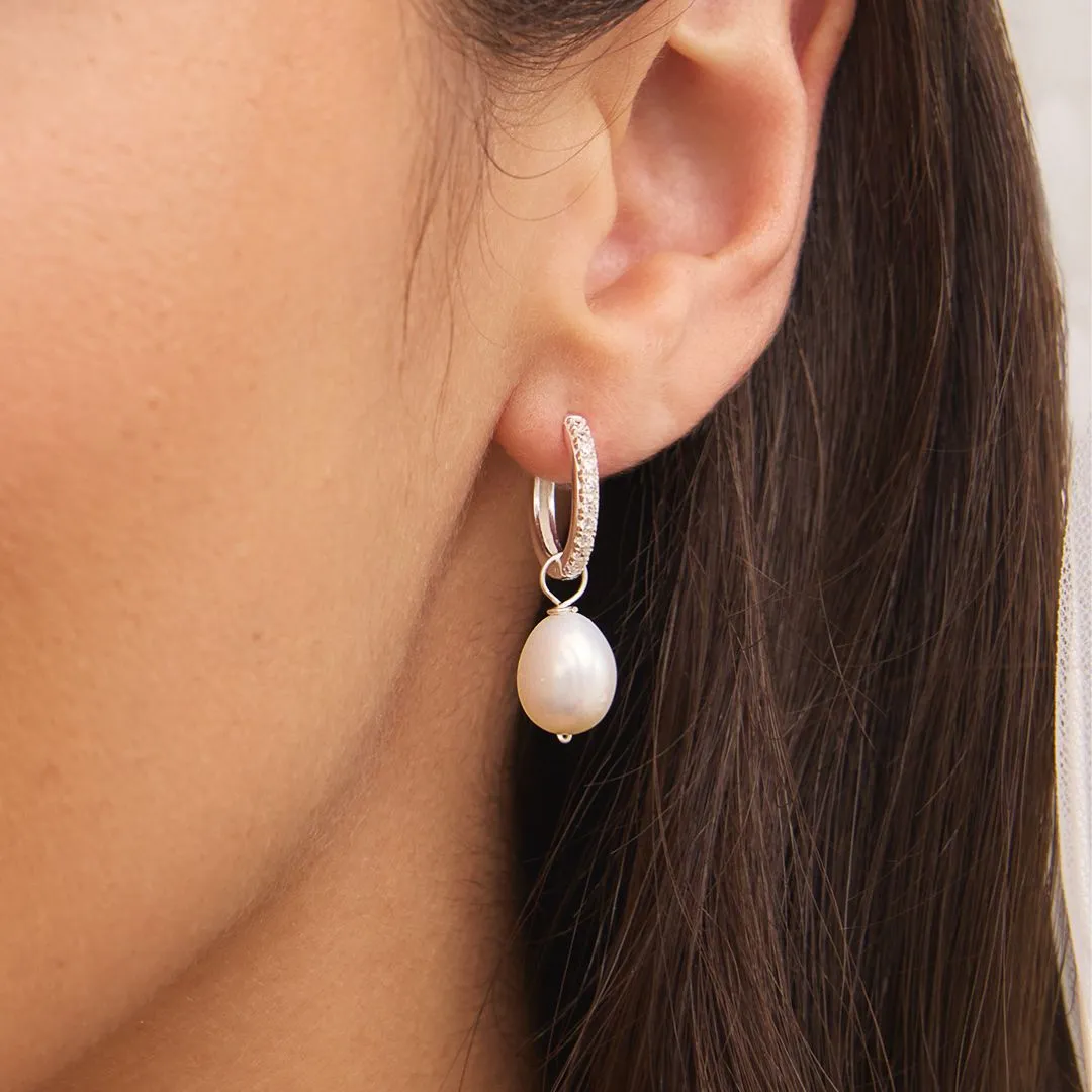 Silver Diamond Style Large Hoop Earrings sold by Lily & Roo product image thumbnail 3