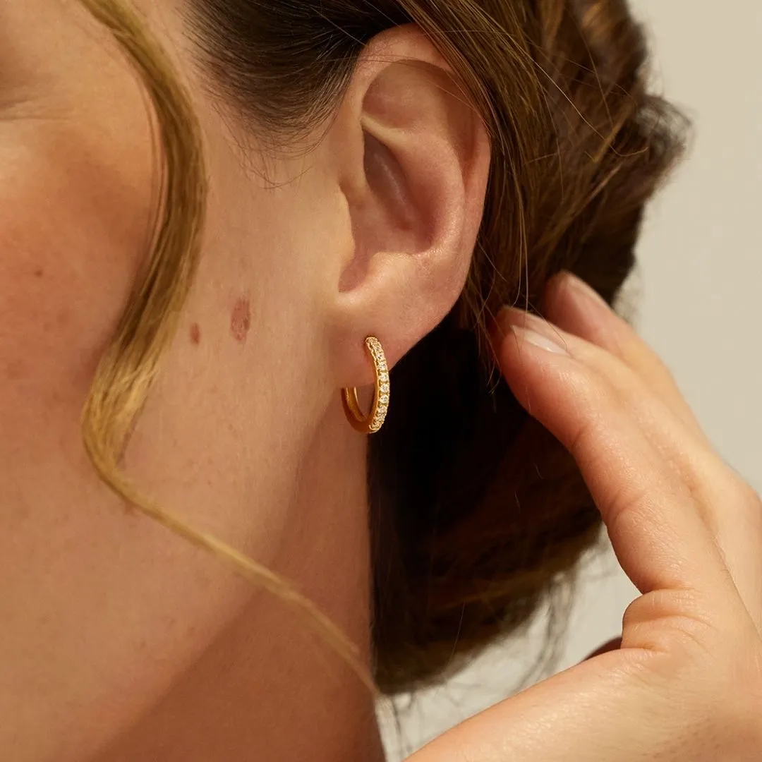 Silver Diamond Style Large Hoop Earrings sold by Lily & Roo product image thumbnail 2