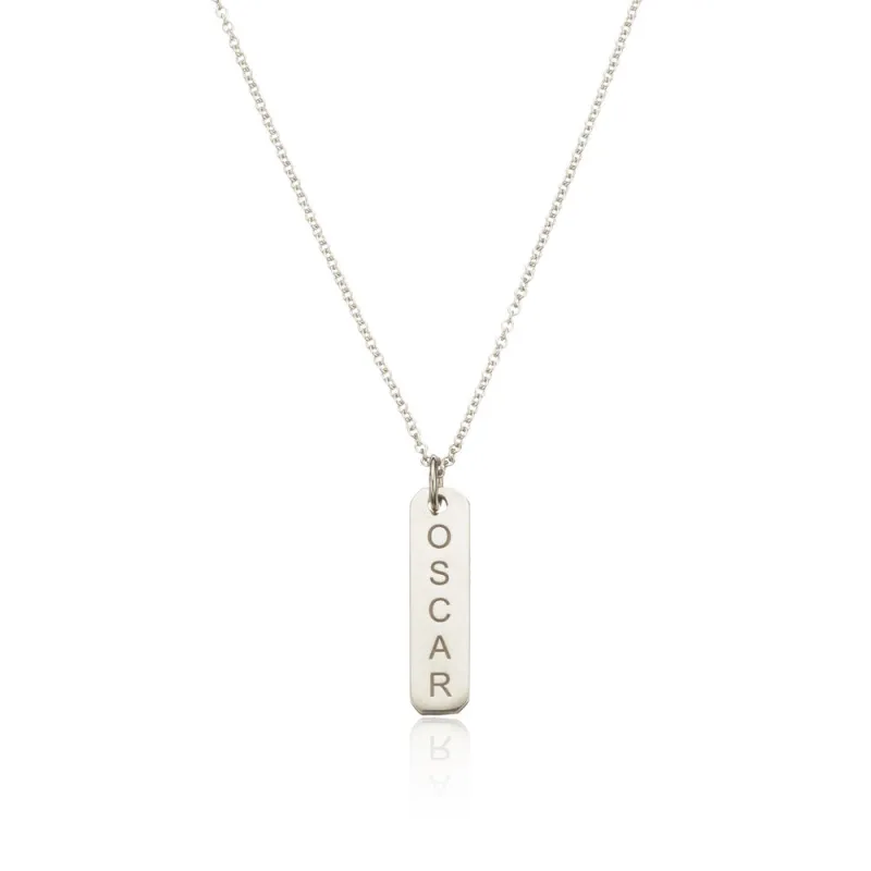 Silver Personalised Bar Necklace sold by Lily & Roo