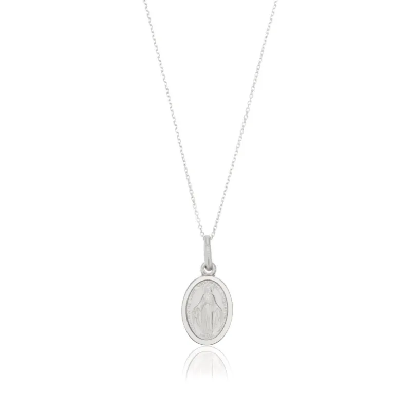 Silver Small Virgin Mary Necklace sold by Lily & Roo