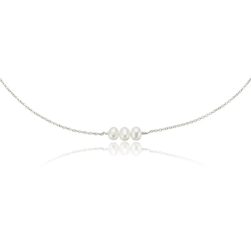 Silver Pearl Cluster Choker sold by Lily & Roo