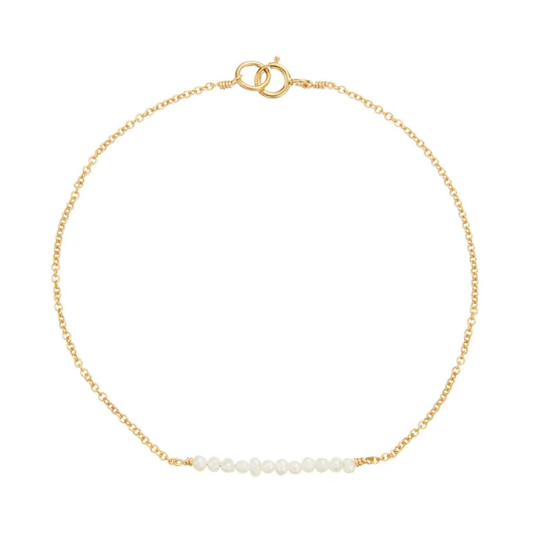 Gold Small Pearl Cluster Bracelet sold by Lily & Roo