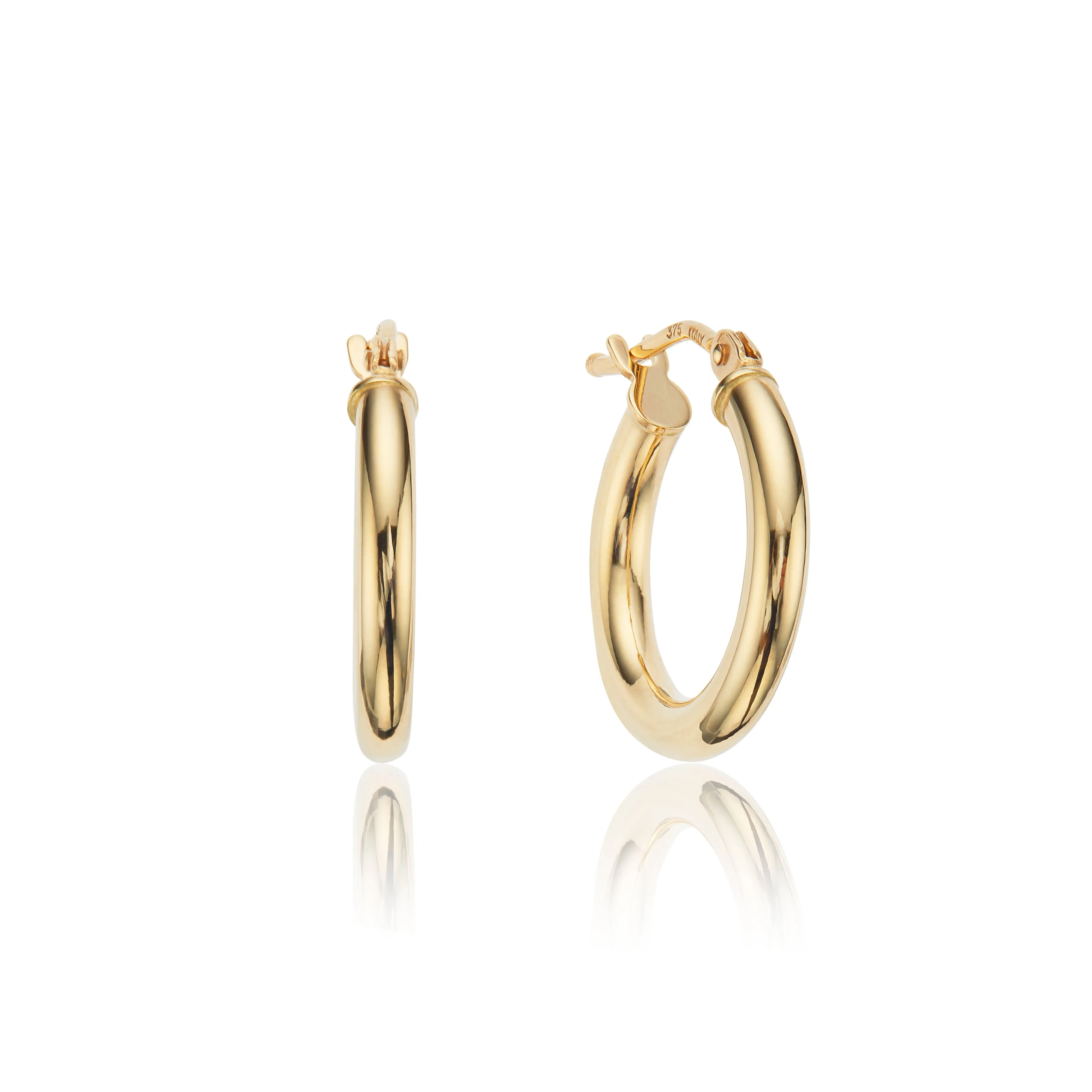 Solid Gold Small Rounded Hoop Earrings sold by Lily & Roo