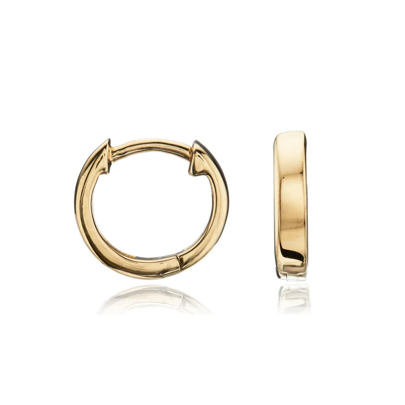 Gold Plain Huggie Hoop Earrings sold by Lily & Roo
