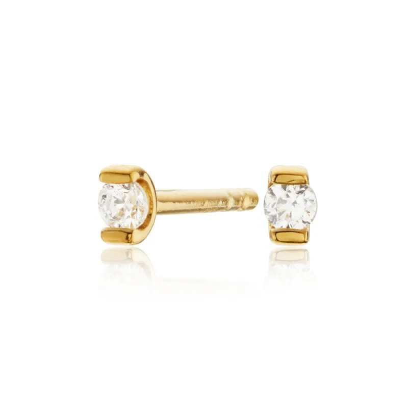 Gold Small Diamond Style Stud Earrings sold by Lily & Roo