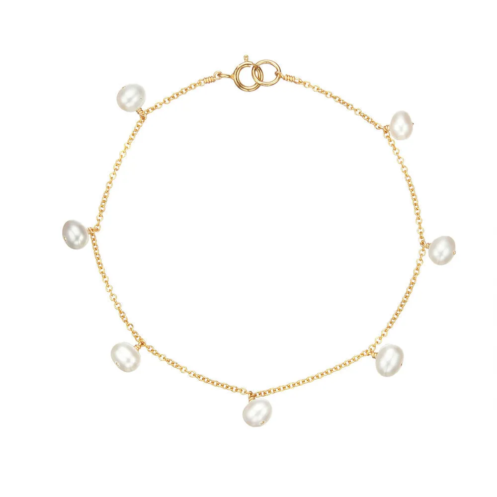 Gold Pearl Drop Bracelet sold by Lily & Roo