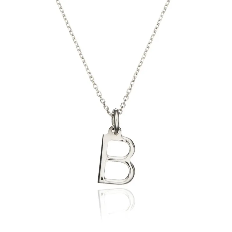Silver Initial Letter Necklace sold by Lily & Roo