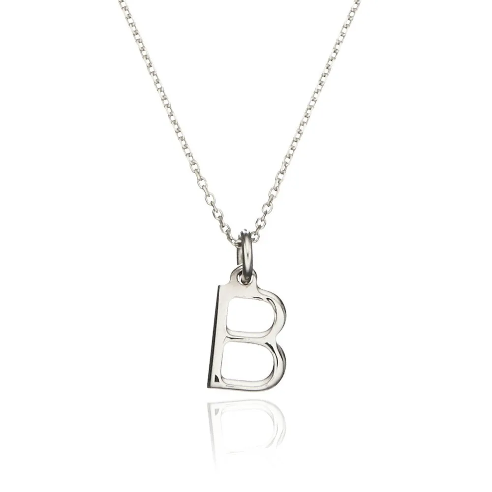 Silver Initial Letter Necklace sold by Lily & Roo