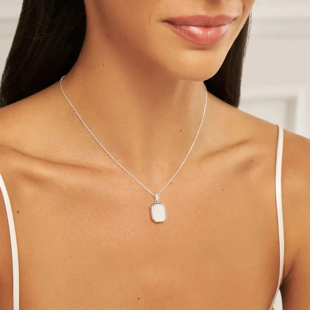 Silver Small Square Locket Necklace sold by Lily & Roo product image thumbnail 2