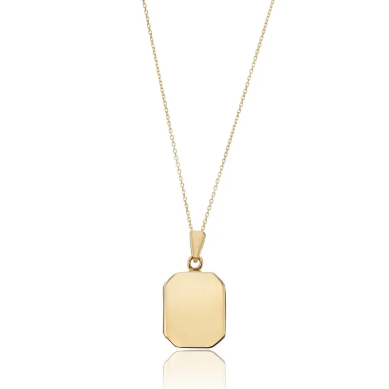 Solid Gold Small Square Locket Necklace sold by Lily & Roo