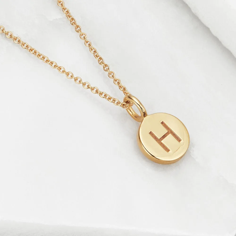 Gold Small Personalised Disc Necklace sold by Lily & Roo product image thumbnail 3